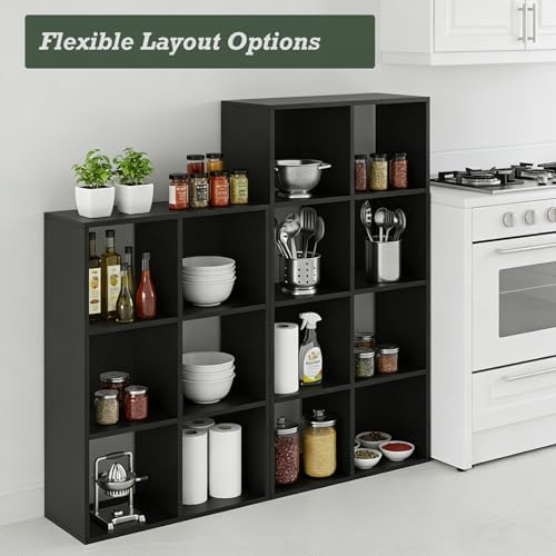SageNest 6 Cube Storage Organizer Shelf, Open Cube Bookshelf, Reversible Bookcase, Modern Sturdy Storage for Living Room, Bedroom, Entryway, Home Office, Black by SageNest - Image 4