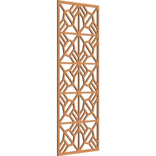 Image of 25 3 /8 inchW x 64 3 /8 inchH x 3 /8 inchT Auburn Decorative Fretwork Wood Wall Panels, Cherry