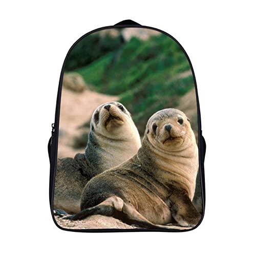 Sac à dos d'école phoque pour enfants de taille 40x28x16cm imprimé en 3D