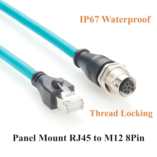 Cable Industrial Ethernet M12 A Code a RJ45 0.3m Cat6a miniatura 5