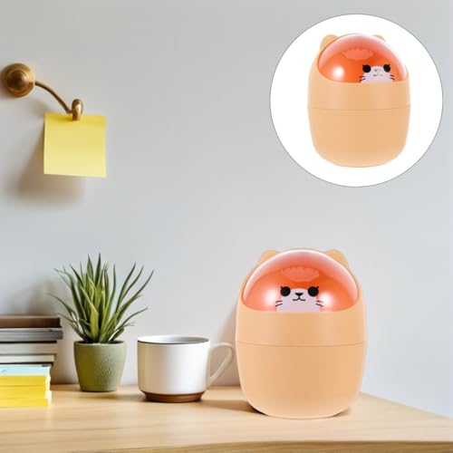 Image of LIFKOME Plastic Mini Wastebasket Trash Can Tiny Desktop Waste Garbage Bin with Swing Lid for Home, Office, Kitchen Mini Trash Can with Lid Desk Small Desktop