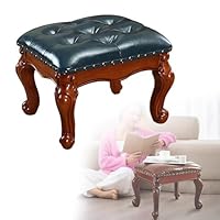 オリーブグリーンの布製フットスツール ヴィクトリアン カブリオールレッグ フットスツール