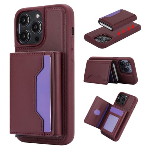 LVTFCO Housse en cuir détachable haut de gamme rouge pour iPhone 14 Pro