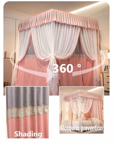 Mosquitera con dosel de doble capa gris lavable y resistente al uso 5