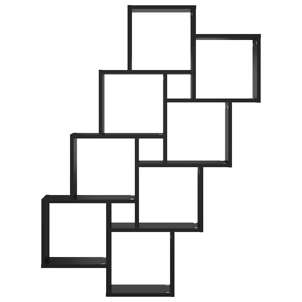 vidaXL Mensola Parete a Cubo Nera 90x15x119 cm in Legno Multistrato