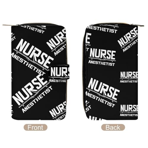 Nurse Anesthetist Stylish Leather Wallet Womens Mens Slim Purse Secure Card Holder Durable Bifold Clutch Handbag3