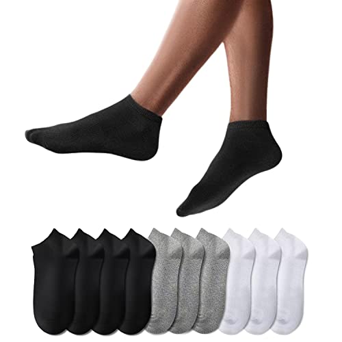 YouShow Sneaker Socken Herren Damen 10 Paar Kurze Halbsocken Quarter Baumwolle Unisex (39-42, Schwarz Weiß Grau) 1