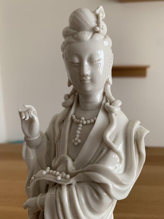 Amazon.co.jp: No.183 中国工芸品 観音様 白瓷観音様 陶器 工芸品 
