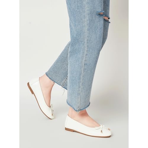 Women's Shine Ballet Bow Dressy Flats Round Toe Slip On Foldable Flats Dress Work Shoes for Business Casual Office 5