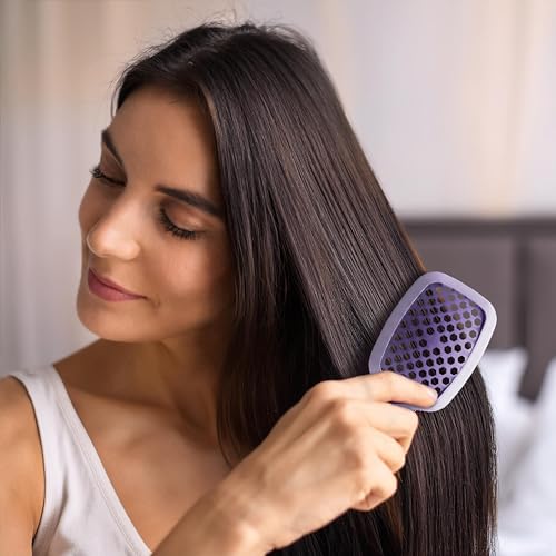 Image of FHI Heat UNbrush Mini Detangler Brush for Pain-Free Brushing on All Wet or Dry Hair Types - Durable Duoflex Anti-Static Bristles, Lightweight Handle, Vented Mini Hair Brush
