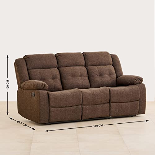 Image of Home Centre Helios Zurich Fabric 3+2 Manual Recliner - Brown