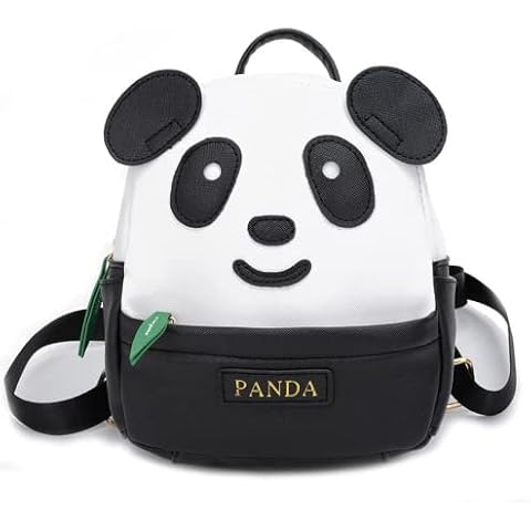 Kindergarten Schoolbag for Boy Gilrs Mini Backpack Daypack Cute Panda Small Bag Casual 1-3 years Travel Bag (Black M) Cover