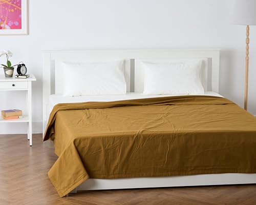 Image of 100% Pure Cotton 3 Layer Dohar, Double Bed Blanket Comforter, (90''X100'' / 230X254 CM), Uni Plain, Skin Friendly Dohar, Color - Bronze