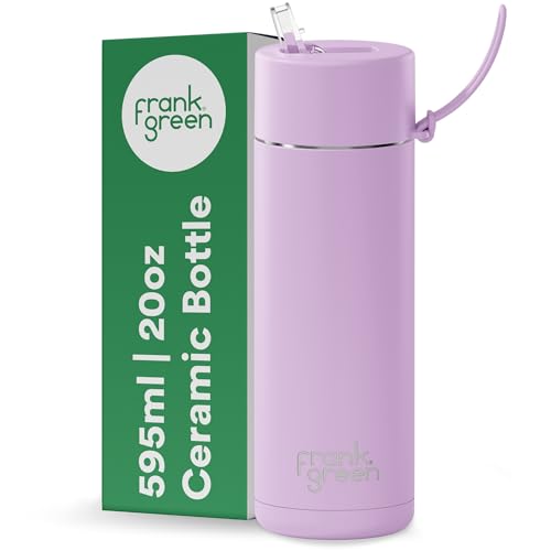 frank green Insulated Water Bottle for Cold Or Hot Drinks - 595ml/20oz Metal Bottle with Straw Lid, Ceramic Insulated, Stainless Steel, Triple Wall Vacuum - Purple Lilac Haze by frank green