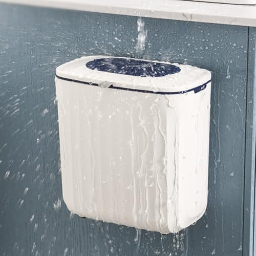 Caneca de basura compacta con tapa corrediza para montaje en pared miniatura 3