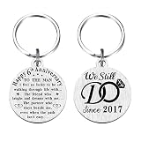TANWIH 6th Wedding Anniversary Keychain Gifts, We Still Do Since 2017, 6 Year Anniversary Decoration