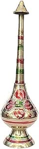 Messing Gulab Pash Sprühflasche - 25,4 Cm Für Rosenwasser & Gangajal