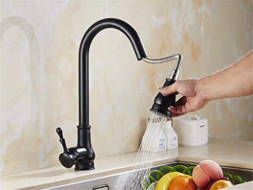 Robinet de cuisine mitigeur noir rotatif évier lavabo - 3