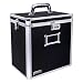 Vaultz VZ00490 Locking Vinyl Record Storage Case with 2 Combination Locks, Holds up to 50 Records, 14.4 x 13.4 x 9.6 Inches, Black and Silver