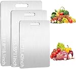Titanium Cutting Board for Kitchen - Stainless Steel Cutting Board,Cutting Boards for Kitchen and Camping, Double Sided Food-Grade Chopping Board for Bread Fruit Meat and Vegetable, 7.87 * 11.42 inch