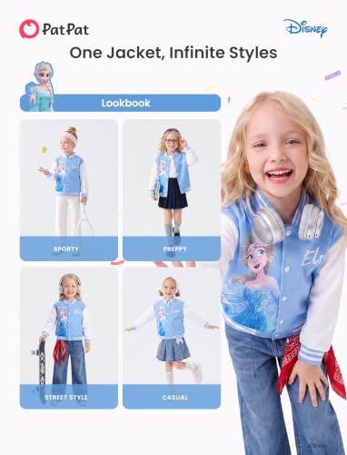 Image of Disney Girl & Boy Varsity Bomber Jacket Fall Sweatshirt Toddler to Big Kid