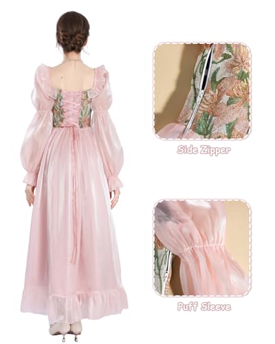Image of NSPSTT Women Girls American Pioneer Colonial Dress Prairie Costume
