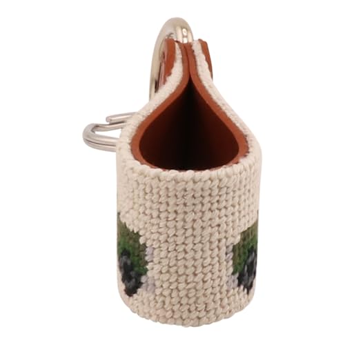 Image of Leather Hand-Stitched Needlepoint Key Fob or Key Chain