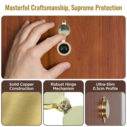 Toddmomy 5pcs Cobertores para Mirilla: Cubierta de Mirilla de Cobre para Puerta - Protección de Privacidad - Protector Contra Espionaje - Seguridad para Apartamento miniatura 7