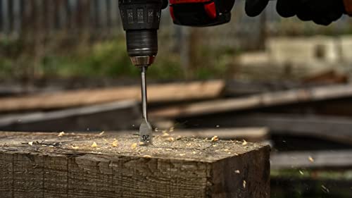 Starrett Flat Wood Drill Bit Kit - 8 Piece KFWDK08 High Speed Steel HSS 1/4 Inch Hex Shank Spade Drill Bits Set - Woodworking Hole Cutter Tool 3 Starrett Flat Wood Drill Bit Kit - 8 Piece KFWDK08 High Speed Steel HSS 1/4 Inch Hex Shank Spade Drill Bits Set - Woodworking Hole Cutter Tool - Image 3