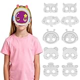 [Toyvian] お面 仮面 可愛い 動物 無地 色塗り お面 コスプレ 未塗装 手描きお面 diy 手作り 画用紙 教材 仮面舞踏会 誕生日 縁日 お祭り ハロウィン パーティーグッズ 動物 コスプレ アクセサリー 10個 ホワイト