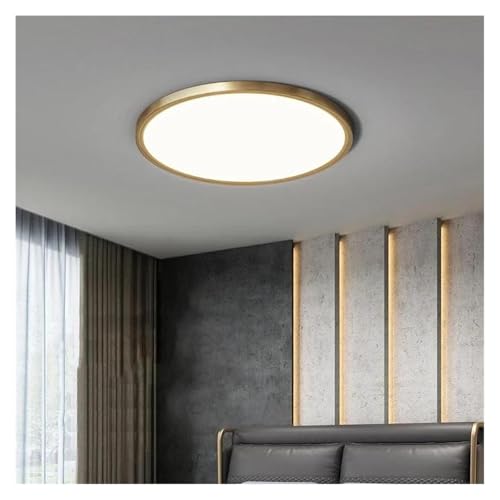Plafonnier tout en cuivre fin D30cm lampe de chambre minimaliste