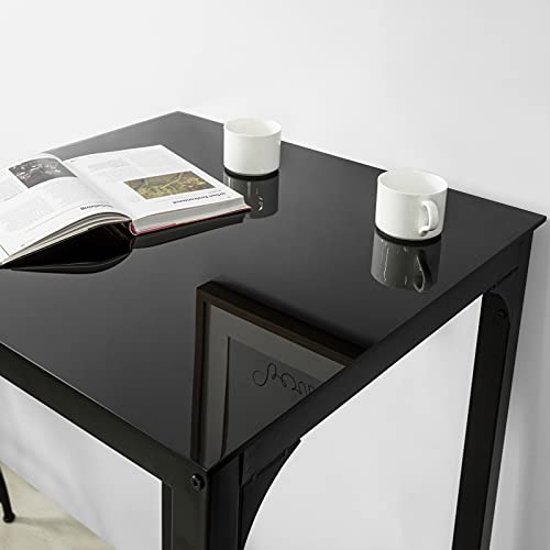 SoBuy OGT38-SCH Bartisch mit Glasplatte Stehtisch Bartresen Bistrotisch Balkontisch Gartentisch Glastisch BHT ca… – Bild 8