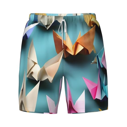 Bañador con estampado de grullas premium de secado rápido casual 5