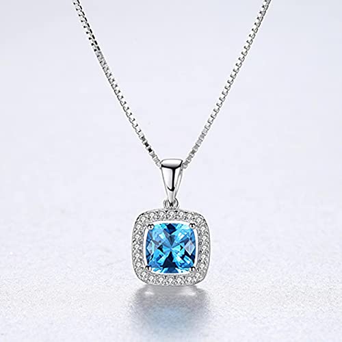 Pendentif saphir carré en argent sterling, révélez votre charme féminin unique