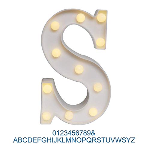 Ogrmar Decorative Led Light Up Number Letters, White Plastic Marquee Number Lights Sign