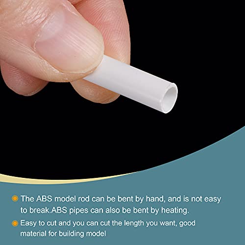 Image of MECCANIXITY Plastic Model Tube ABS Round Tube 1 /4 inch OD 10 inch White Easy Processing for Architectural Model Making DIY 3 Pack