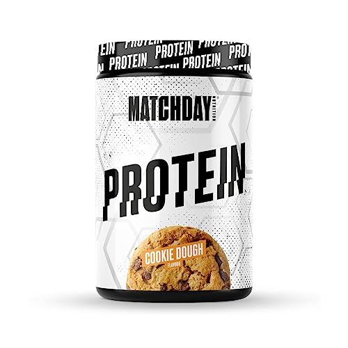 Matchday Nutrition Protein-Pulver Cookie Dough I Veganes Eiweiß-Shake mit idealer Löslichkeit 600 g Dose I Mit Ashwagandha für die Regeneration speziell für Fußballer und nach dem Sport