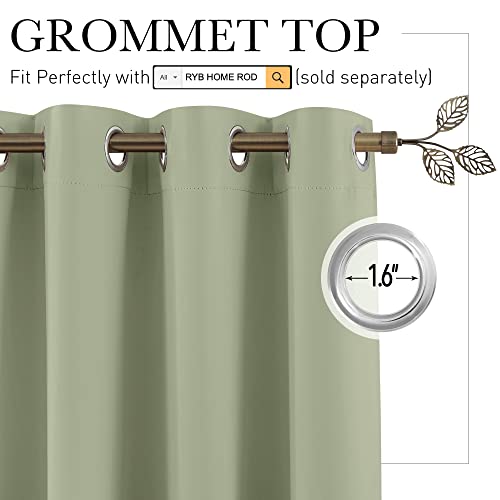 Image of RYB HOME Extra Wide Curtains for Divider Room Separation Soundproof Temporary Door Curtains for Bedroom Closet Office Theatre Garage Living Room Privacy Drop Cloth, W 120 x L 90 inches, Sage Green