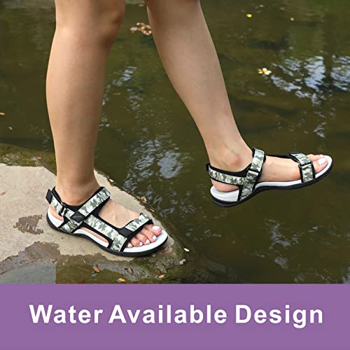 MEGNYA Comfortable Hiking Sandals for Womens, Classic Sport Walking Sandals with Adjustable Straps, Casual Summer Athletic Sandals for Trekking, Camping, Trip