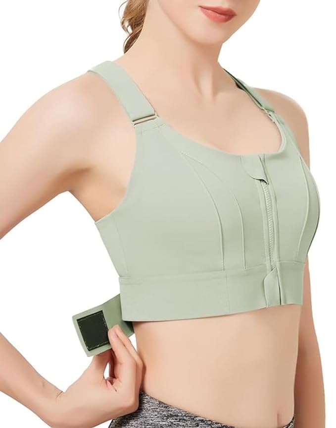 fashiol Women's Full Coverage Padded Push Up Sports Bra Criss Cross Back Adjustable Bra | Front Zipper High Support for Gym, Workout and Yoga |34 Till 44-picture-56