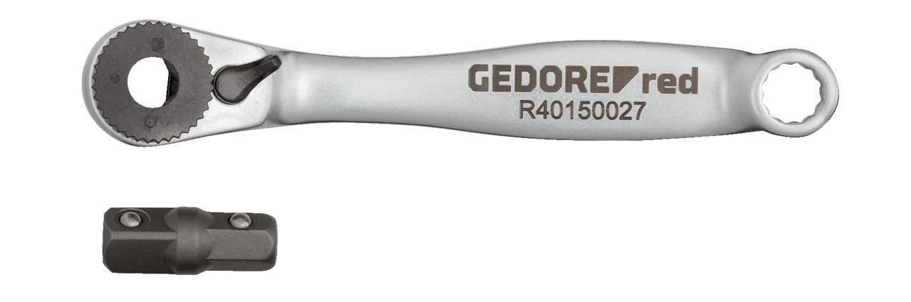 Gedore Red Colour Bit Ratchet 1/4 Inch Switchable, With Drive Adapter