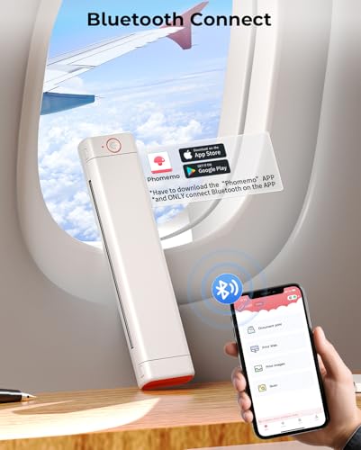 Image of Phomemo Portable Printers Wireless for Travel, M08F Thermal Bluetooth Printer Support for 8.5x11 US Letter, Small Inkless Printer Compatible with iOS, Android, Laptop for Car, Office, Home.