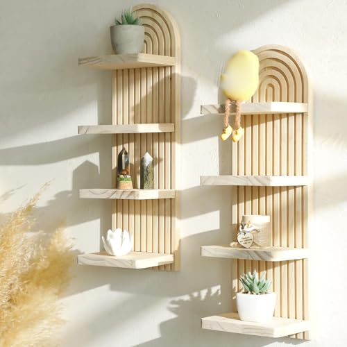 Étagère murale en bois à 4 niveaux pour désencombrer le sol de sa chambre