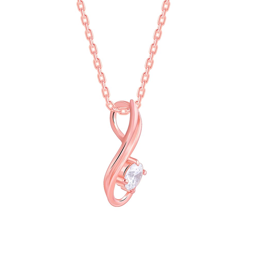 925 Silver Rose Gold Classic Swirl Pendant With Link Chain| Necklace to Gift Women & Girls | With Certificate of Authenticity and 925 Stamp | 6 Months Warranty-image-25
