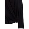 Amazon Essentials Women's Lightweight Long Sleeve Wrap High/Low Knit Top, Black, X-Large