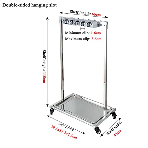 Chariot à balais en acier inoxydable : support mobile robuste pour serpillères - 5
