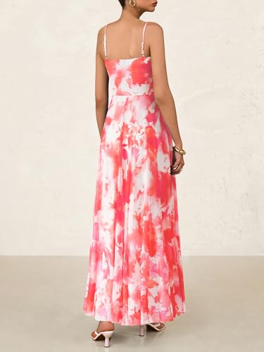 Image of BTFBM Women Summer Maxi Dresses Elegant Wedding Guest Dress | Cowl Neck,Spaghetti Strap,Mesh,Floral,A-Line,Flowy,Party,Cocktail,Homecoming,Graduation,Sundress,Prom,Beach Long Dresses