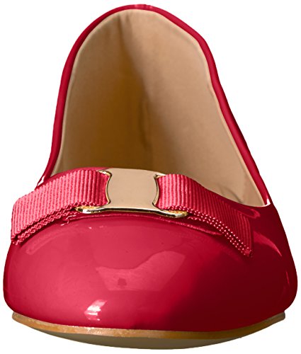 Brinley Co. Womens Round Toe Patent Flats Red, 7.5 Regular Us #TOP1