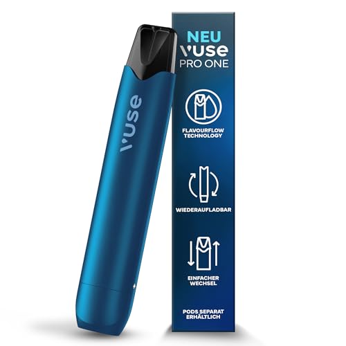 Vuse Pro One Vape Pen – Wiederaufladbare Vape mit Boost-Taste, '*1000 Züge' pro Ladung, kompatibel mit Vuse Pods, Leichtes Pod System für unterwegs, USB-C, Blau