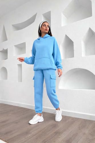 Image of KOTTY Women's Fleece Tracksuit | Comfortable Winter Coordset with Joggers & Hoodie | Soft Workout Wear for Walking, Trekking & Gym